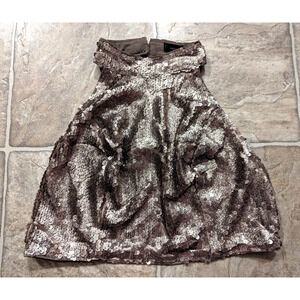 New Miss Avenue sz M Sequin Cropped Halter Tank Top lined brown 1916